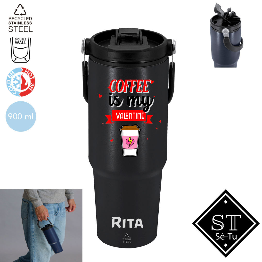 Copo Térmico Coffee is My Valentine